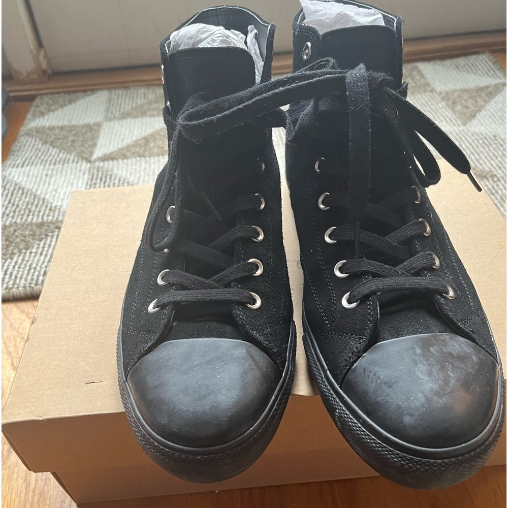 Paul Smith hi-top carver suede black trainers